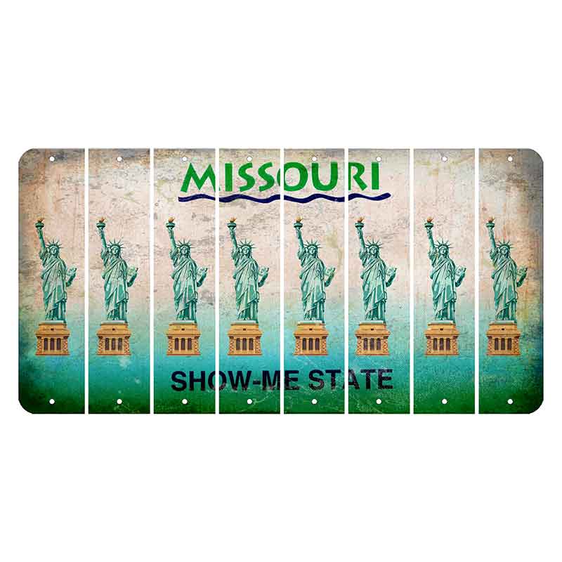 Missouri Show Me State Cut License Plate Strips (Set of 8) Statue of Liberty