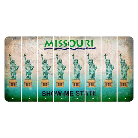 Missouri Show Me State Cut License Plate Strips (Set of 8) Statue of Liberty