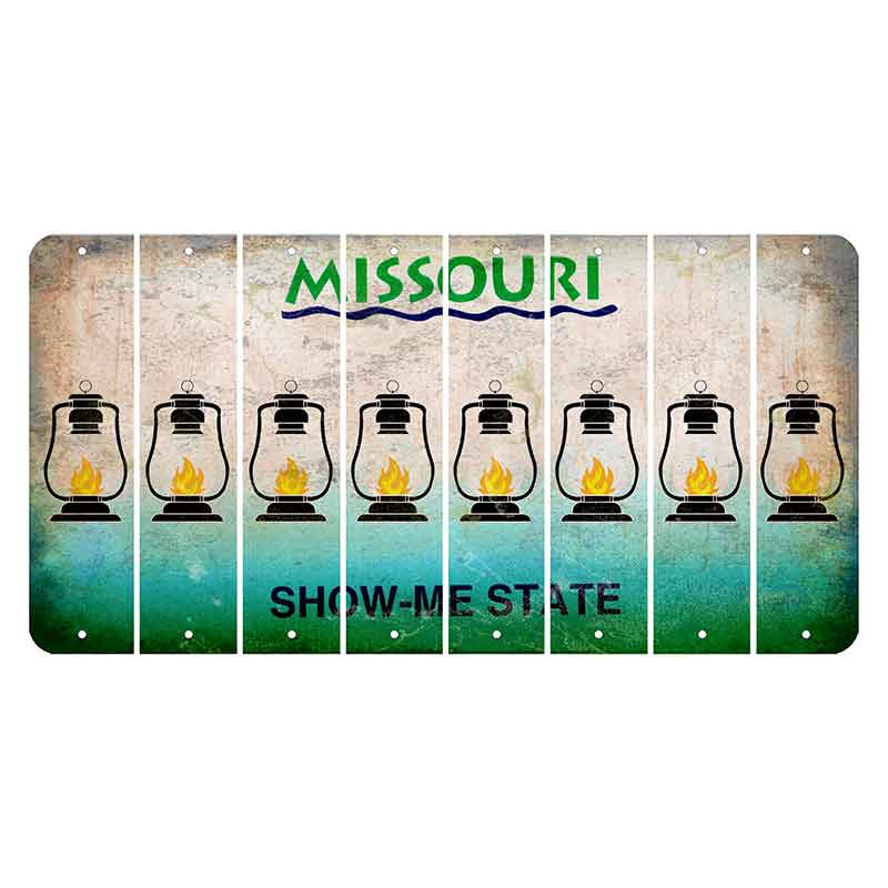 Missouri Show Me State Cut License Plate Strips (Set of 8) Lantern