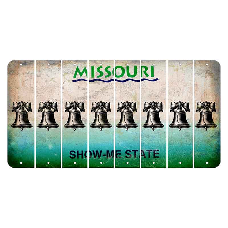 Missouri Show Me State Cut License Plate Strips (Set of 8) Liberty Bell