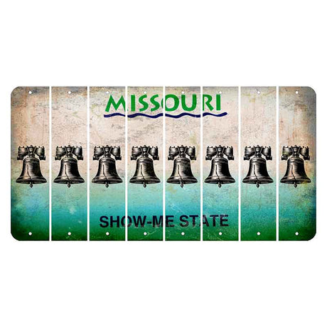 Missouri Show Me State Cut License Plate Strips (Set of 8) Liberty Bell