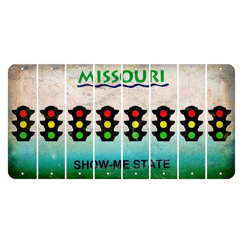 Missouri Show Me State Cut License Plate Strips (Set of 8) Traffic Light