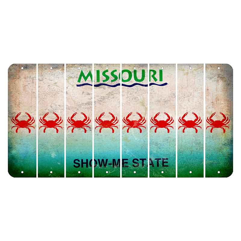 Missouri Show Me State Cut License Plate Strips (Set of 8) Crab