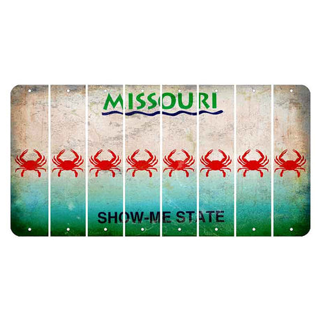 Missouri Show Me State Cut License Plate Strips (Set of 8) Crab