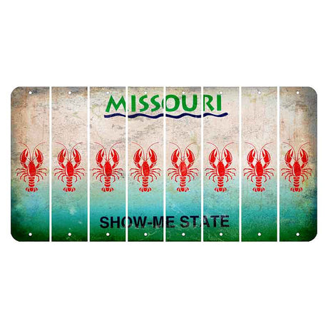 Missouri Show Me State Cut License Plate Strips (Set of 8) Lobster