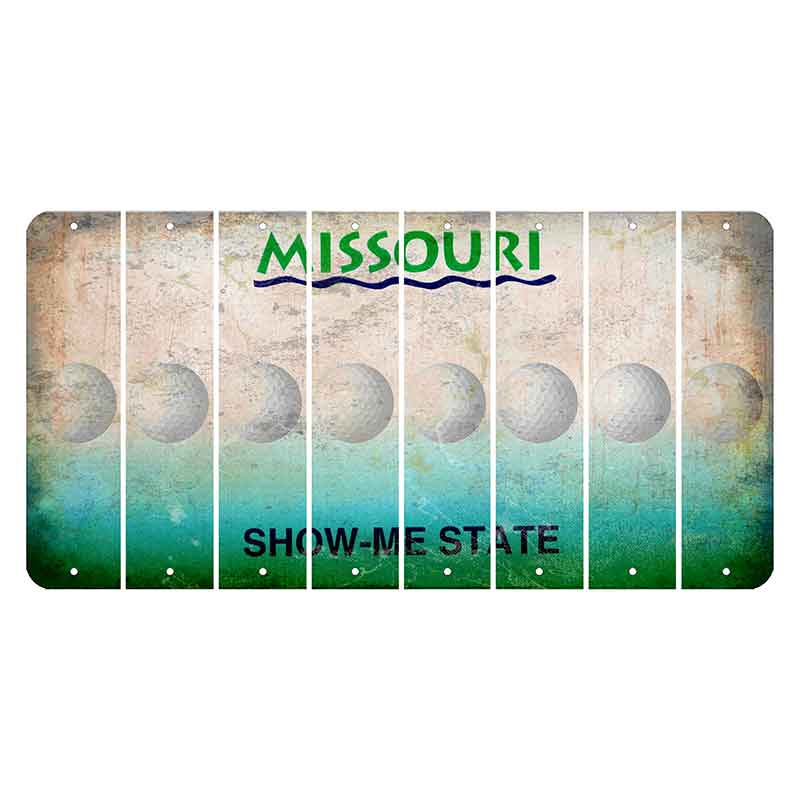 Missouri Show Me State Cut License Plate Strips (Set of 8) Golfball