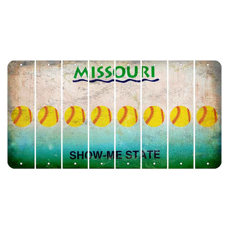 Missouri Show Me State Cut License Plate Strips (Set of 8) Softball