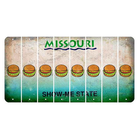 Missouri Show Me State Cut License Plate Strips (Set of 8) Hamburger