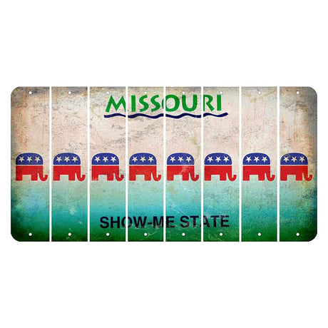 Missouri Show Me State Cut License Plate Strips (Set of 8) Republican