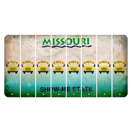 Missouri Show Me State Cut License Plate Strips (Set of 8) School Bus