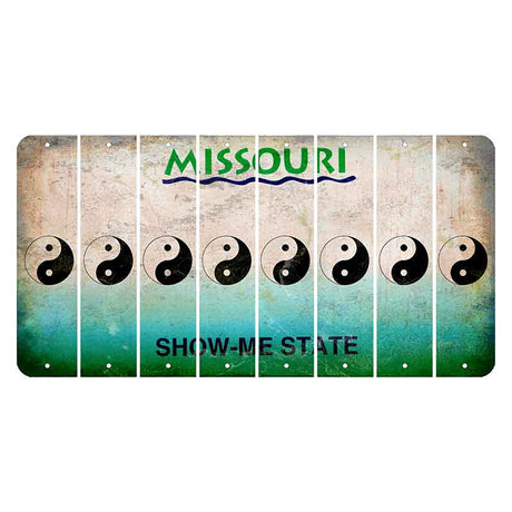 Missouri Show Me State Cut License Plate Strips (Set of 8) Yin Yang