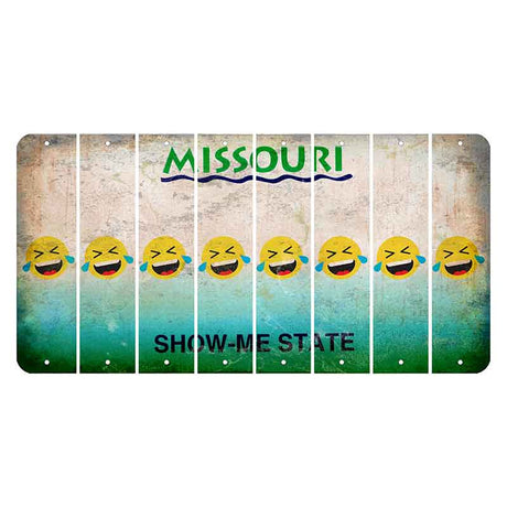 Missouri Show Me State Cut License Plate Strips (Set of 8) Emoji - Laughing