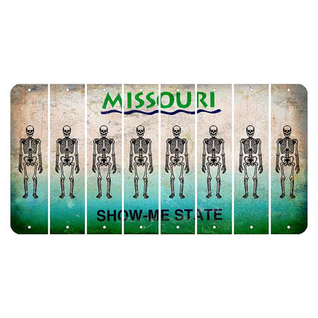 Missouri Show Me State Cut License Plate Strips (Set of 8) Skeleton