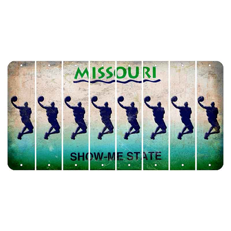 Missouri Show Me State Cut License Plate Strips (Set of 8) Basketball Player