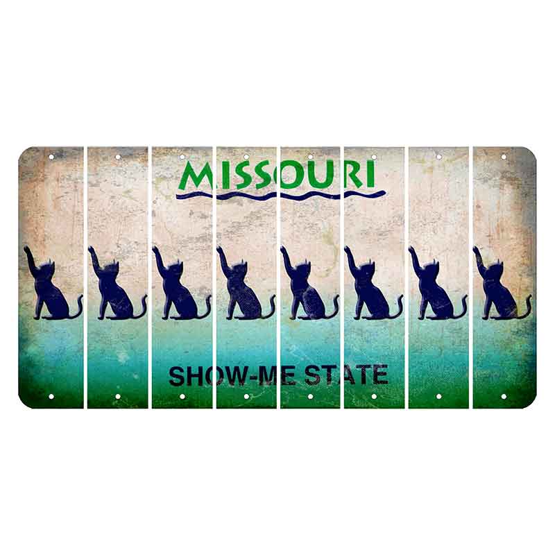 Missouri Show Me State Cut License Plate Strips (Set of 8) Cat