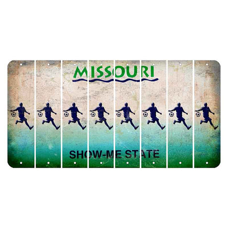 Missouri Show Me State Cut License Plate Strips (Set of 8) Soccer Player