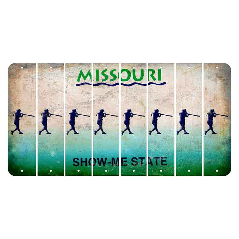 Missouri Show Me State Cut License Plate Strips (Set of 8) Softball Batter