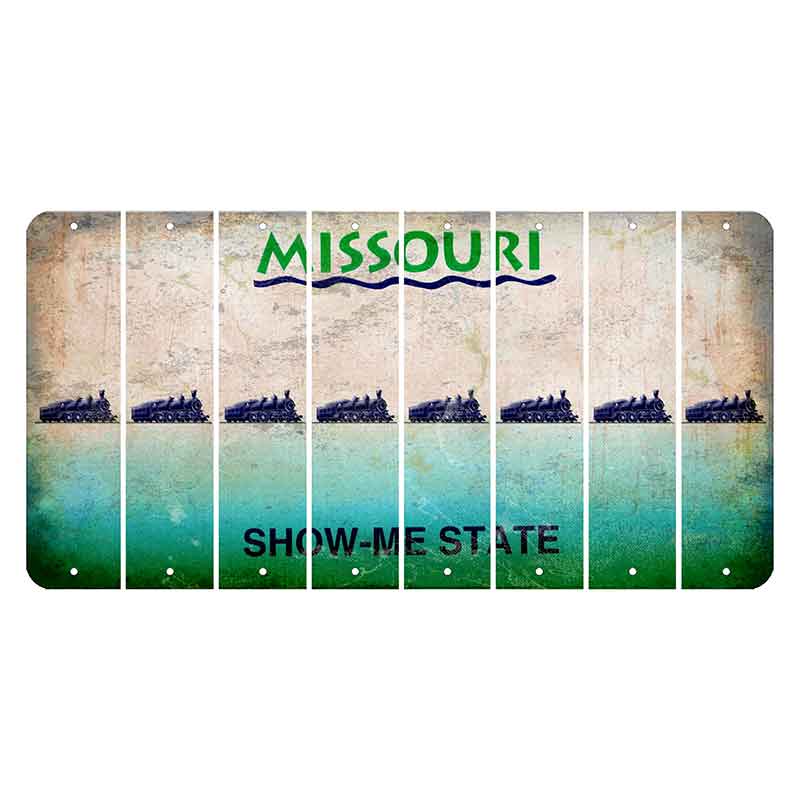 Missouri Show Me State Cut License Plate Strips (Set of 8) Train