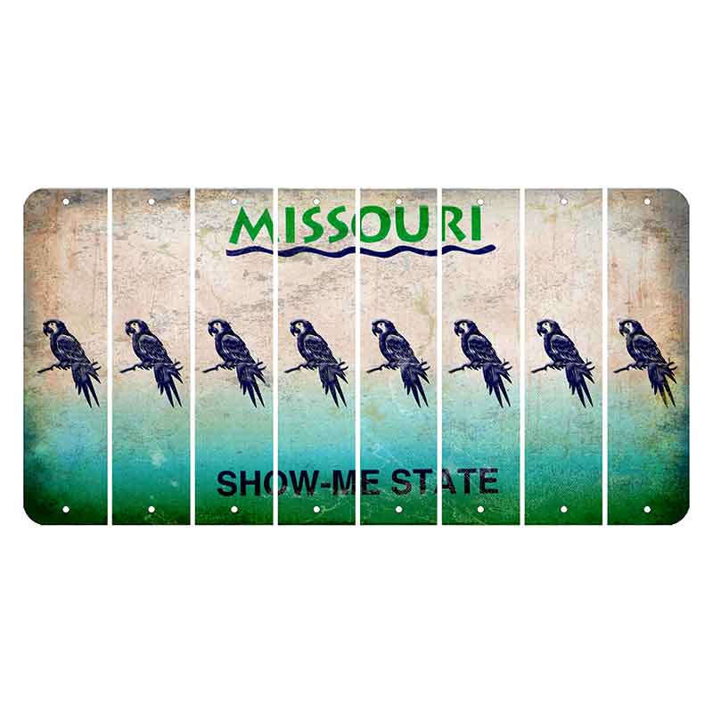 Missouri Show Me State Cut License Plate Strips (Set of 8) Parrot