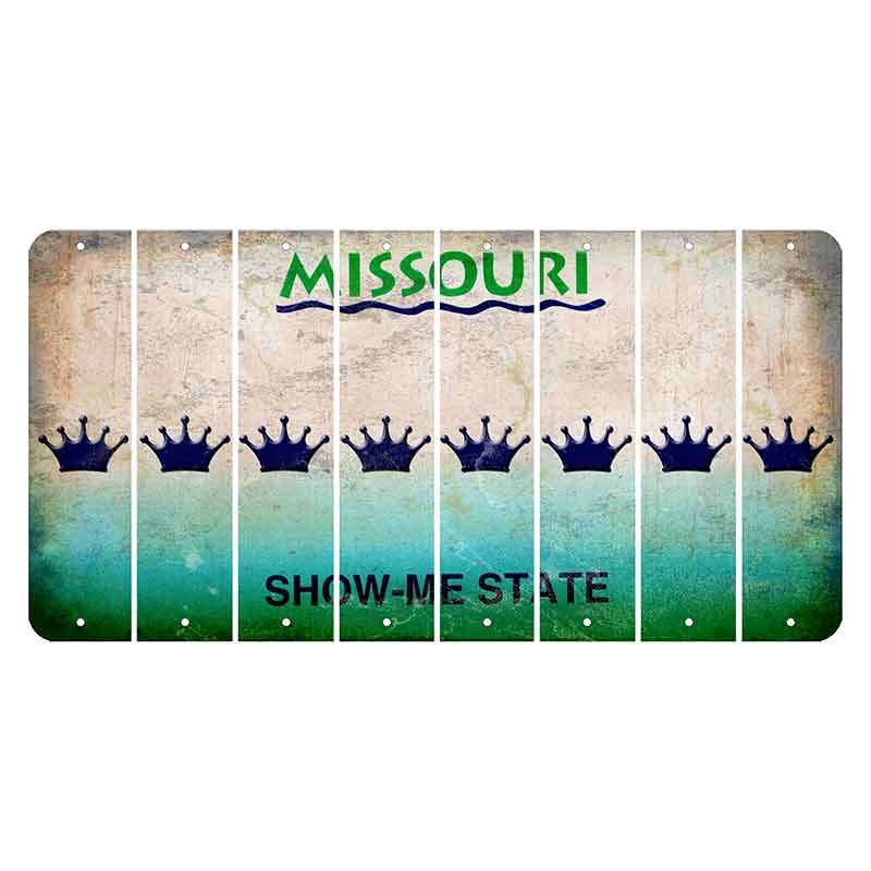 Missouri Show Me State Cut License Plate Strips (Set of 8) Crown