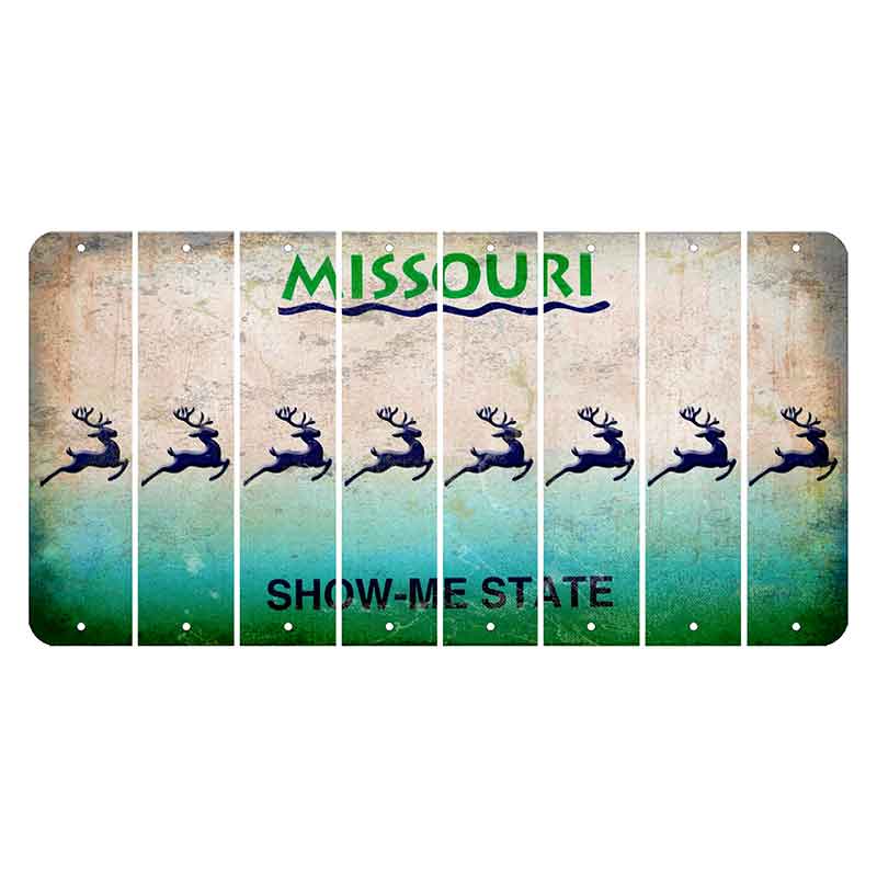 Missouri Show Me State Cut License Plate Strips (Set of 8) Reindeer