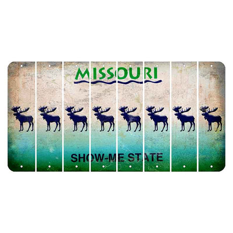 Missouri Show Me State Cut License Plate Strips (Set of 8) Moose