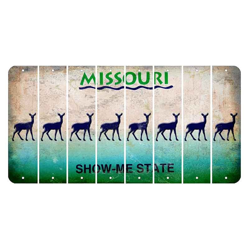 Missouri Show Me State Cut License Plate Strips (Set of 8) Doe