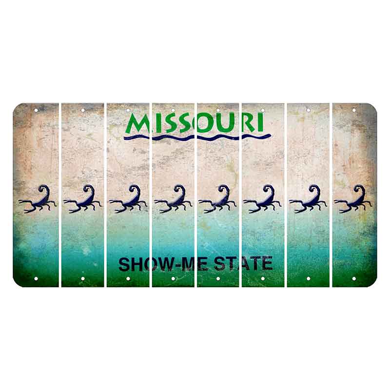 Missouri Show Me State Cut License Plate Strips (Set of 8) Scorpion