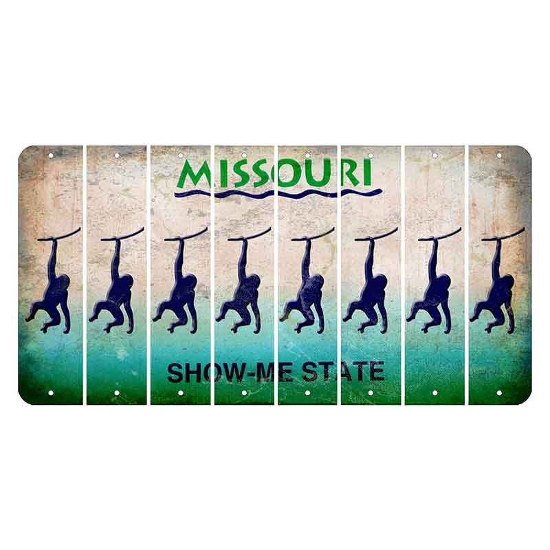 Missouri Show Me State Cut License Plate Strips (Set of 8) Monkey