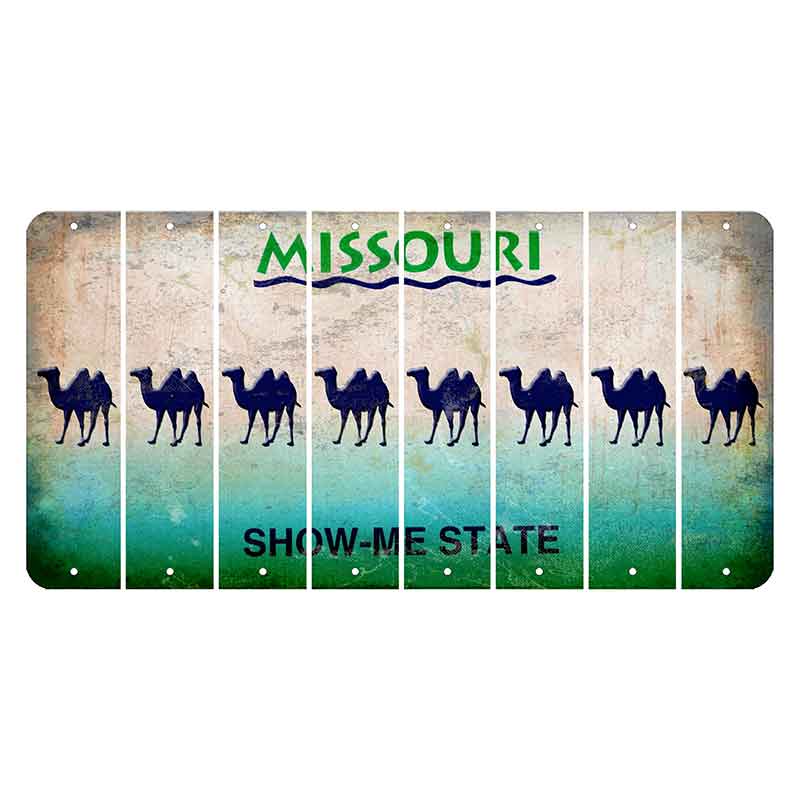 Missouri Show Me State Cut License Plate Strips (Set of 8) Camel