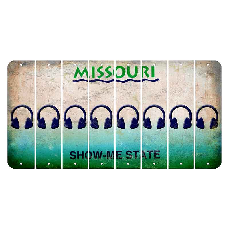 Missouri Show Me State Cut License Plate Strips (Set of 8) Headphones