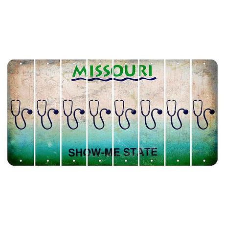 Missouri Show Me State Cut License Plate Strips (Set of 8) Stethoscope