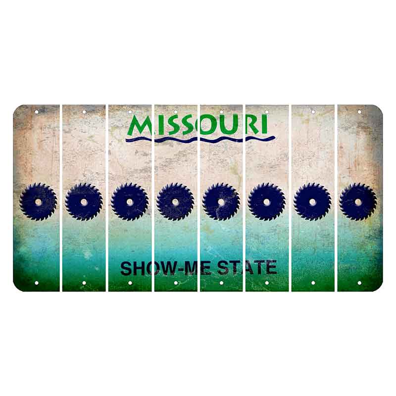 Missouri Show Me State Cut License Plate Strips (Set of 8) Saw Blade