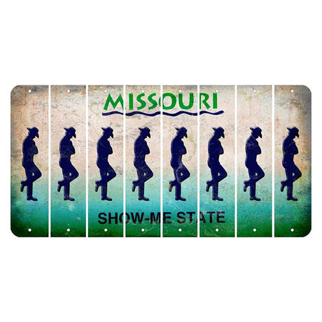 Missouri Show Me State Cut License Plate Strips (Set of 8) Cowboy - Leaning