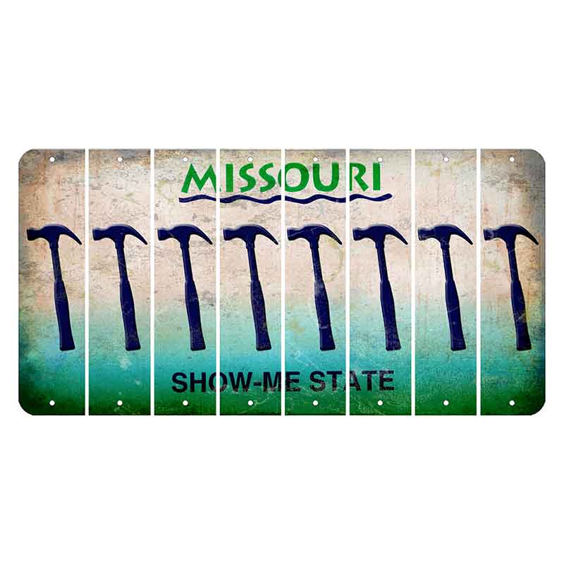 Missouri Show Me State Cut License Plate Strips (Set of 8) Hammer