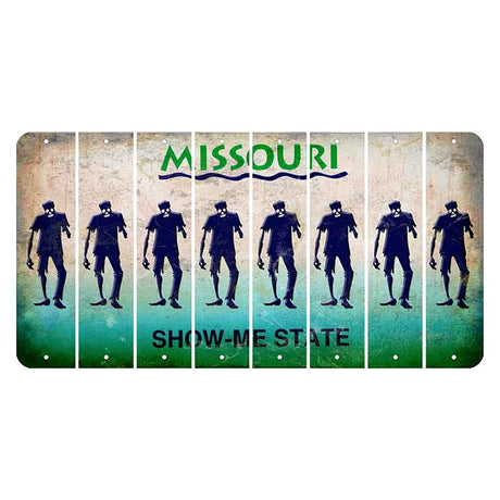 Missouri Show Me State Cut License Plate Strips (Set of 8) Zombie