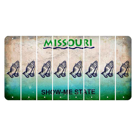 Missouri Show Me State Cut License Plate Strips (Set of 8) Praying Hands