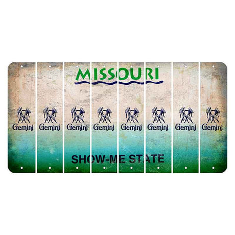 Missouri Show Me State Cut License Plate Strips (Set of 8) Zodiac Sign - Gemini