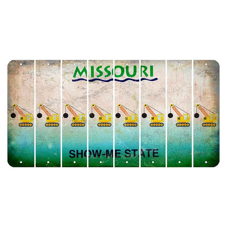 Missouri Show Me State Cut License Plate Strips (Set of 8) Wrecking Ball Crane