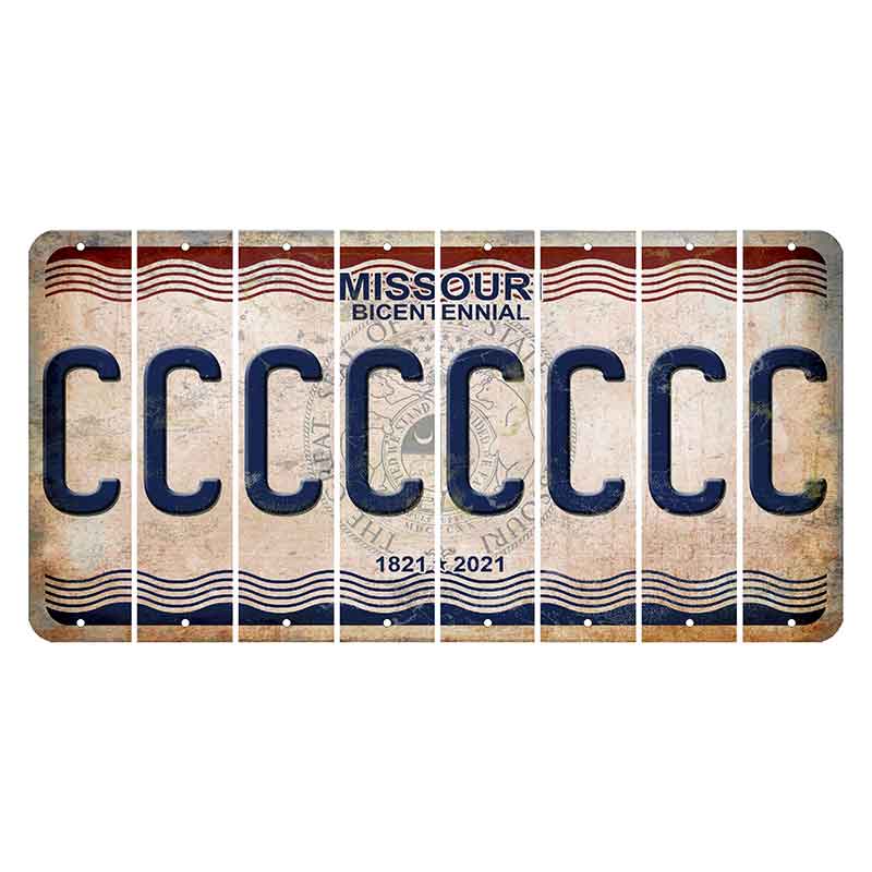 Missouri Bicentennial Cut License Plate Strips (Set of 8) C