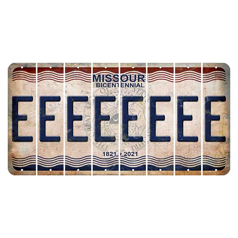 Missouri Bicentennial Cut License Plate Strips (Set of 8) E