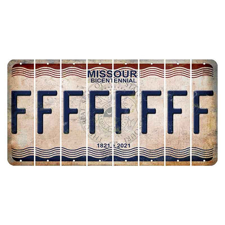 Missouri Bicentennial Cut License Plate Strips (Set of 8) F