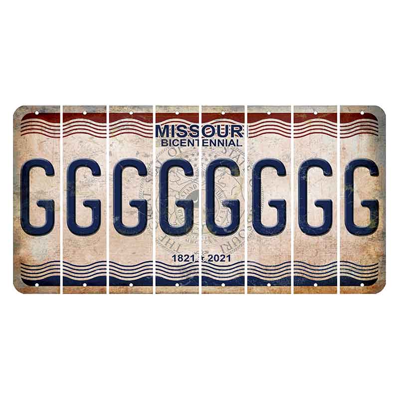 Missouri Bicentennial Cut License Plate Strips (Set of 8) G