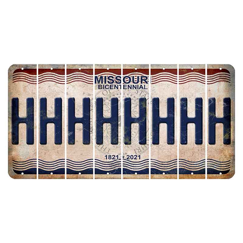 Missouri Bicentennial Cut License Plate Strips (Set of 8) H