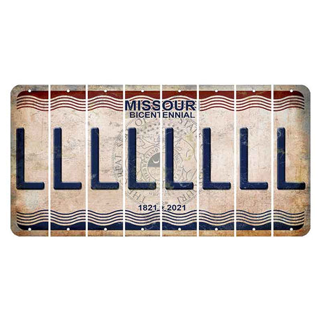 Missouri Bicentennial Cut License Plate Strips (Set of 8) L