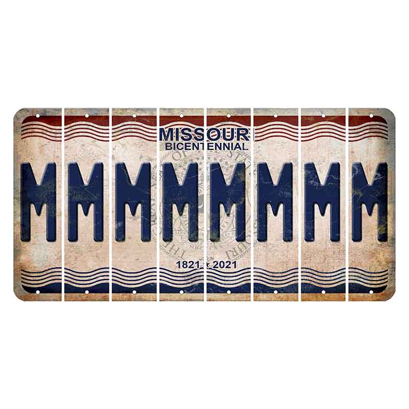 Missouri Bicentennial Cut License Plate Strips (Set of 8) M