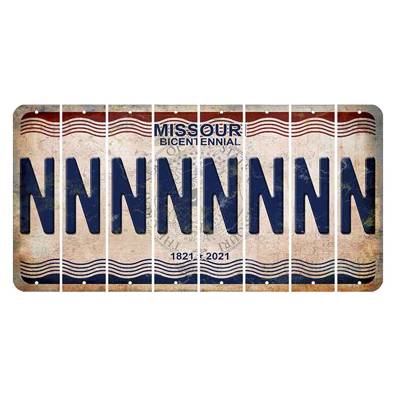 Missouri Bicentennial Cut License Plate Strips (Set of 8) N