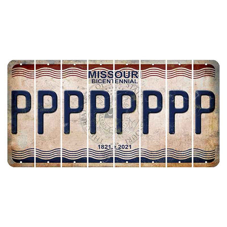 Missouri Bicentennial Cut License Plate Strips (Set of 8) P