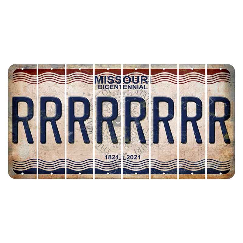 Missouri Bicentennial Cut License Plate Strips (Set of 8) R