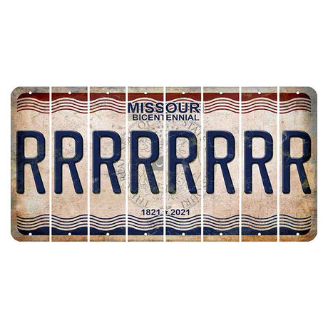 Missouri Bicentennial Cut License Plate Strips (Set of 8) R